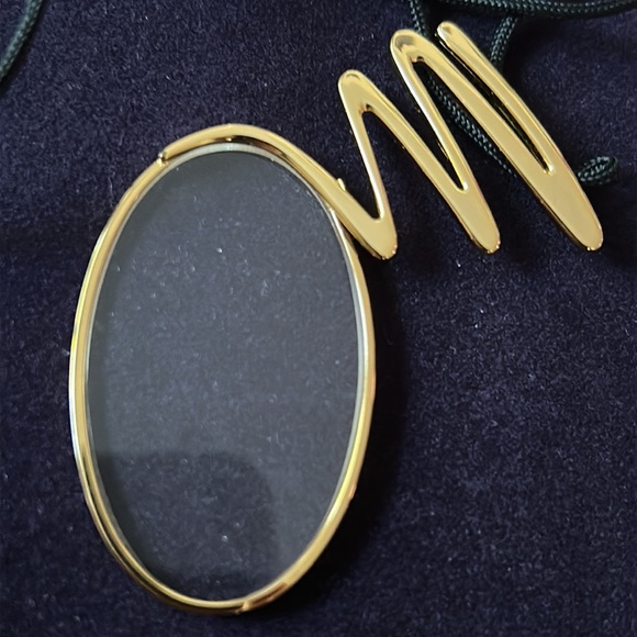 Gold Scribble Paloma Picasso Magnifying Glass Silk Cord Necklace - Picture 5 of 5